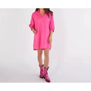 Caryn Lawn Betsy Collar Corduroy Dress One Size Pink Orange NWT